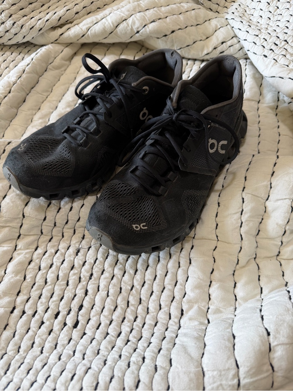 On Running Men’s Black Athletic Trainers with Mesh Upper